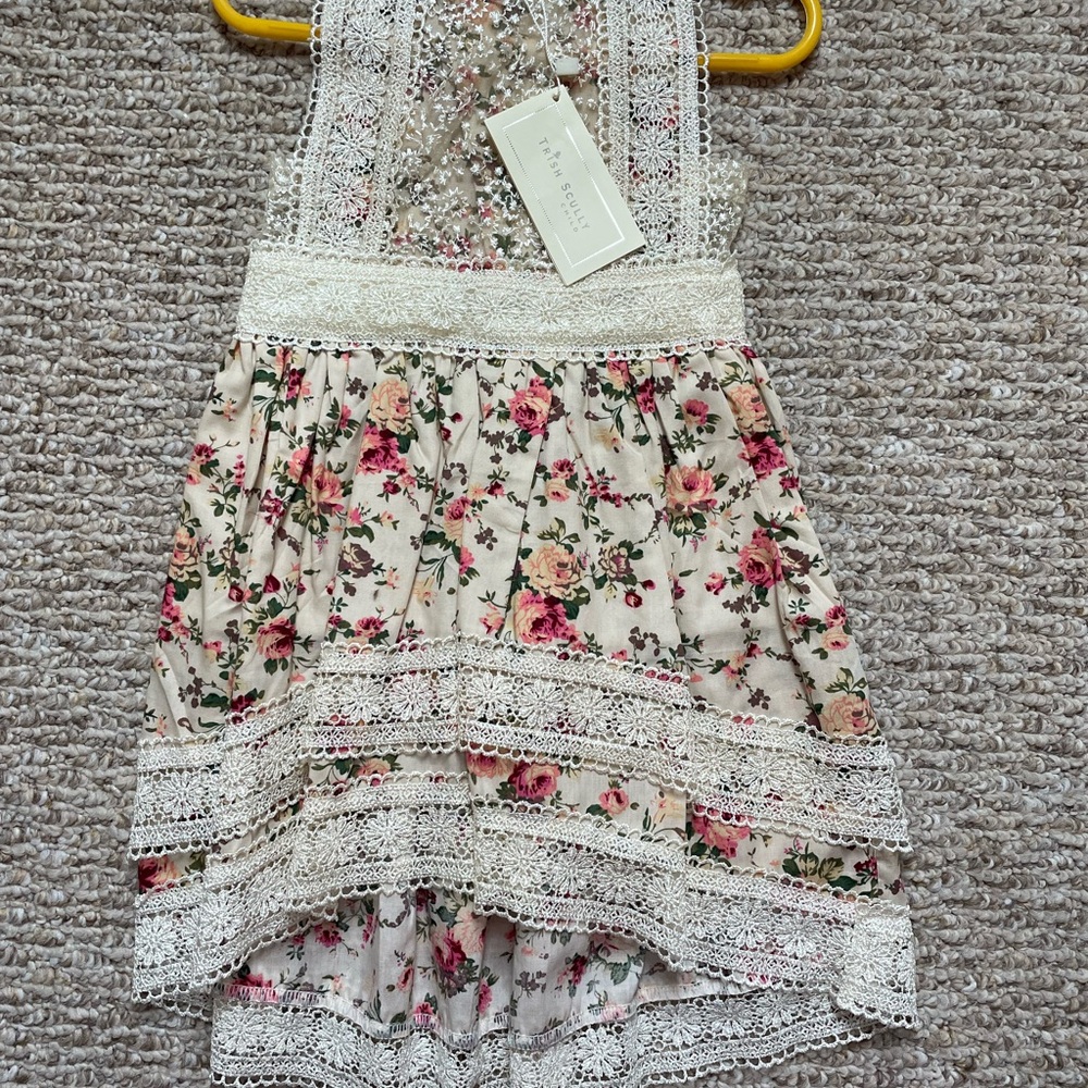 Trish Scully Floral Lace Trim Girls' Dress